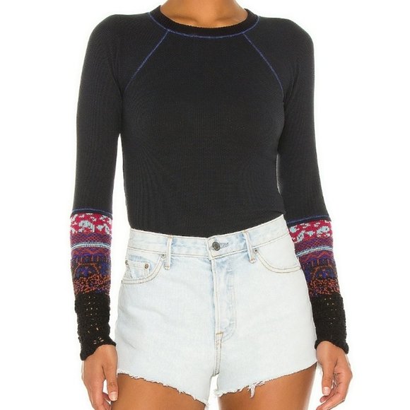 Free People Tops - NWT Free People In The MIx Contrast Cuff Thermal Top